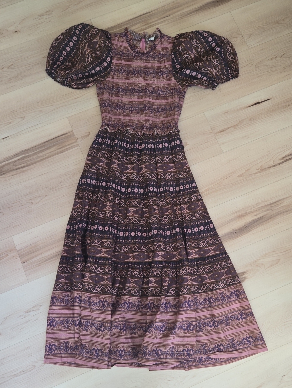 Anthropologie Othilia Bethane Smocked Maxi Dress, Size Small